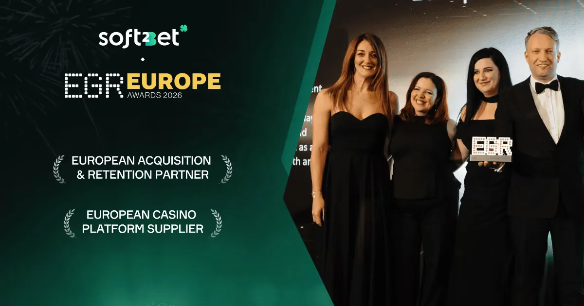 Soft2Bet vid EGR Europe Awards 2026