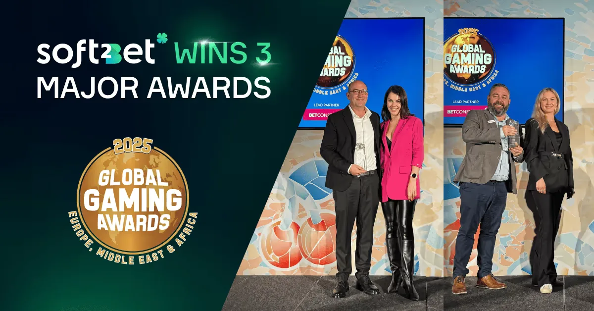 Soft2Bet på scen vid Global Gaming Awards EMEA 2026