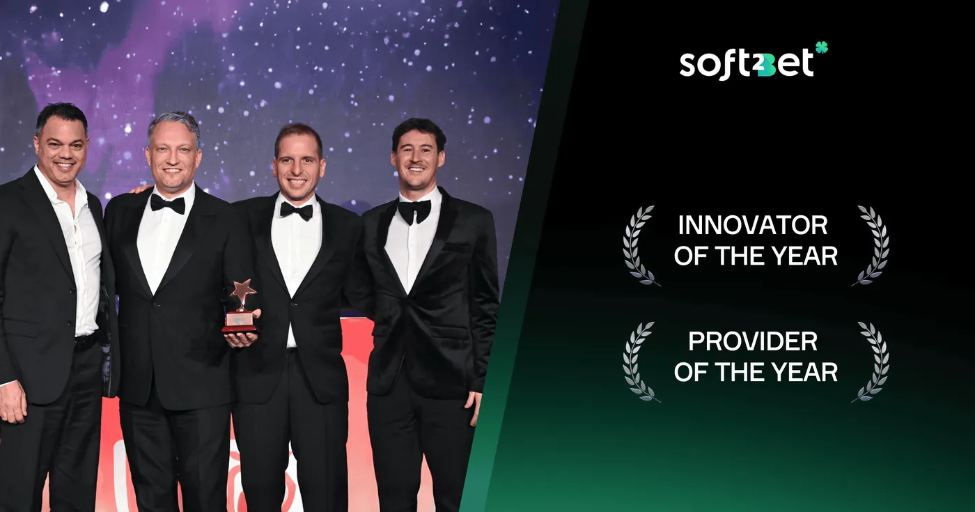 Soft2Bet-teamet med utmärkelsen Innovator of the Year vid International Gaming Awards 2026