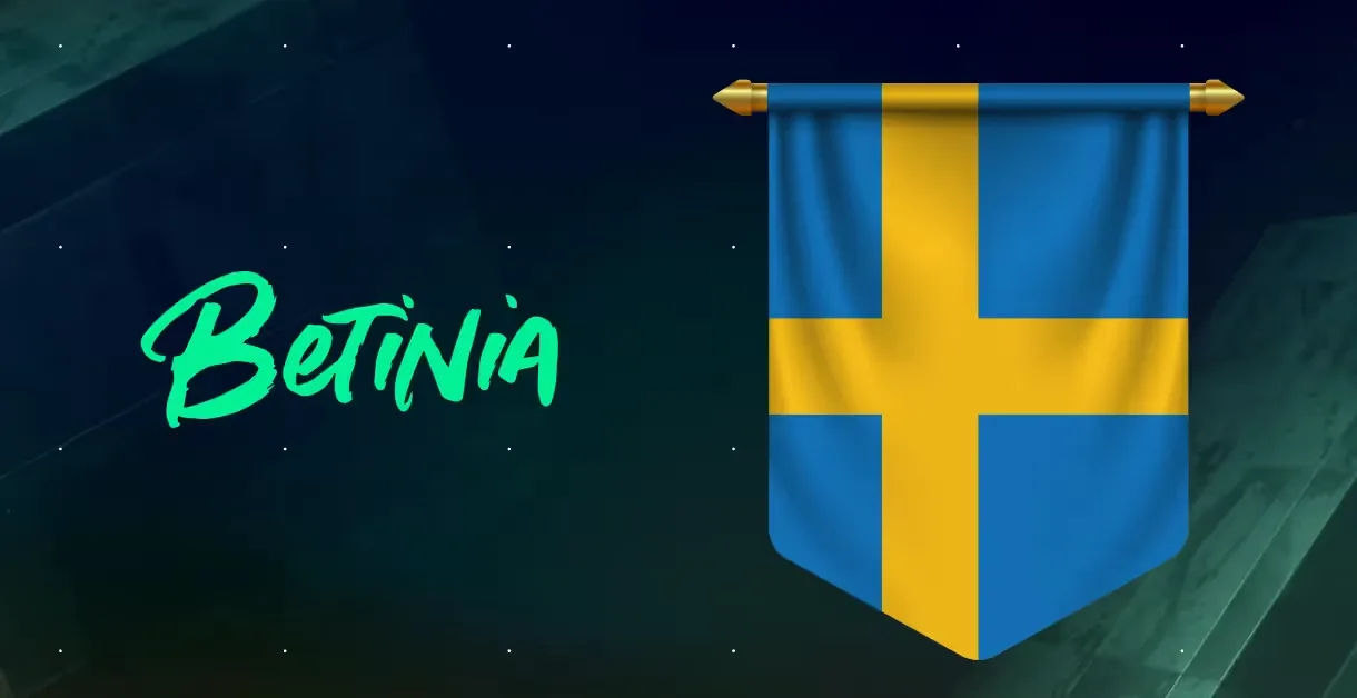 Betinias logotyp bredvid en svensk flagga